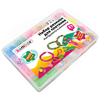 Набор резинок для плетения украшений 1 000 шт., 21 цвет, бокс, бусины, BAMBOX, 665978