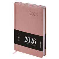 Ежедневник датированный 2026, А5, 138х213 мм, BRAUBERG "Impression", под кожу, розовый, 117514 фото Ежедневник датированный 2026, А5, 138х213 мм, BRAUBERG "Impression", под кожу, розовый, 117514