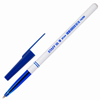 Ручка шариковая STAFF "Basic BP-244", СИНЯЯ, корпус белый, узел 0,7 мм, линия письма 0,35 мм, 142286 фото Ручка шариковая STAFF "Basic BP-244", СИНЯЯ, корпус белый, узел 0,7 мм, линия письма 0,35 мм, 142286
