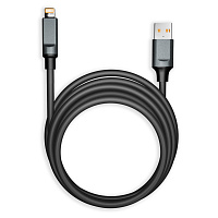 Кабель Smartbuy Bold, USB - Lightning, для Apple, экстрапрочный, 3A output, оплетка TPE, 1м, черный фото Кабель Smartbuy Bold, USB - Lightning, для Apple, экстрапрочный, 3A output, оплетка TPE, 1м, черный