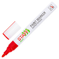 Маркер-краска лаковый (paint marker) 2-4 мм КРАСНЫЙ, НИТРО-ОСНОВА, STAFF PROFIT, для любых поверхностей, 152582 фото Маркер-краска лаковый (paint marker) 2-4 мм КРАСНЫЙ, НИТРО-ОСНОВА, STAFF PROFIT, для любых поверхностей, 152582