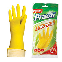 Перчатки латексные Paclan Practi Universal с хлопковым напылением желтые (размер 8, M) фото Перчатки латексные Paclan Practi Universal с хлопковым напылением желтые (размер 8, M)