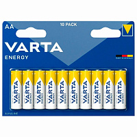 Батарейки алкалиновые "пальчиковые" КОМПЛЕКТ 10 шт., VARTA ENERGY, АА (LR6, 24А), блистер, 4106229491 фото Батарейки алкалиновые "пальчиковые" КОМПЛЕКТ 10 шт., VARTA ENERGY, АА (LR6, 24А), блистер, 4106229491