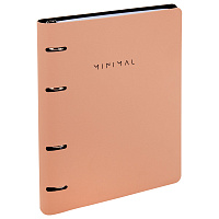 Тетрадь на кольцах А5, 175х215 мм, 120 л., под кожу, BRAUBERG VISTA, "Minimal", бежевый, 405214