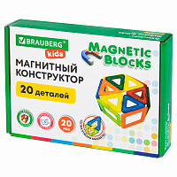 Магнитный конструктор MAGNETIC BLOCKS, 20 магнитных деталей, BRAUBERG KIDS, код 1С, 665718 фото Магнитный конструктор MAGNETIC BLOCKS, 20 магнитных деталей, BRAUBERG KIDS, код 1С, 665718