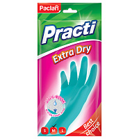 Перчатки МНОГОРАЗОВЫЕ резиновые PACLAN "Extra Dry", хлопчатобумажное напыление, 100% флок, размер M (средний), синие, вес 52 г, 7340, 407340 фото Перчатки МНОГОРАЗОВЫЕ резиновые PACLAN "Extra Dry", хлопчатобумажное напыление, 100% флок, размер M (средний), синие, вес 52 г, 7340, 407340