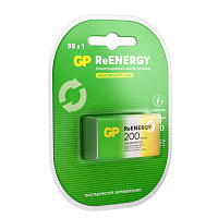 Батарейка аккумуляторная GP ReEnergy Ni-Mh 1 шт., "Крона" (20R8H 9V), 200 mAh, 20R8HRGY-2CRCB1 фото Батарейка аккумуляторная GP ReEnergy Ni-Mh 1 шт., "Крона" (20R8H 9V), 200 mAh, 20R8HRGY-2CRCB1