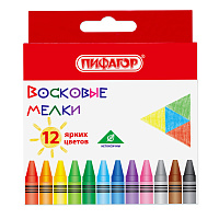 Восковые мелки ПИФАГОР "СОЛНЫШКО", НАБОР 12 цветов, 227279 фото Восковые мелки ПИФАГОР "СОЛНЫШКО", НАБОР 12 цветов, 227279