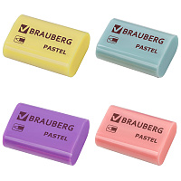 Ластик BRAUBERG "Pastel", 37х24х11мм, ассорти пастельных цветов, экологичный ПВХ, 229582 фото Ластик BRAUBERG "Pastel", 37х24х11мм, ассорти пастельных цветов, экологичный ПВХ, 229582