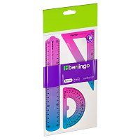 Набор чертежный средний Berlingo "Radiance" (треуг. 14см, линейка 20см, транспортир) гибкий, розовый/голубой градиент фото Набор чертежный средний Berlingo "Radiance" (треуг. 14см, линейка 20см, транспортир) гибкий, розовый/голубой градиент