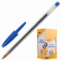 Ручка шариковая неавтоматическая Bic Cristal синяя (толщина линии 0.32 мм, корпус прозрачный) фото Ручка шариковая неавтоматическая Bic Cristal синяя (толщина линии 0.32 мм, корпус прозрачный)