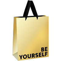 Пакет подарочный 26*32*12см MESHU "Be yourself", металлизированный картон фото Пакет подарочный 26*32*12см MESHU "Be yourself", металлизированный картон