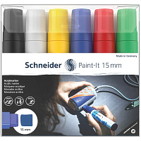 Набор маркеров акриловых Schneider "Paint-it 330", 15мм, ассорти, 6шт. фото Набор маркеров акриловых Schneider "Paint-it 330", 15мм, ассорти, 6шт.