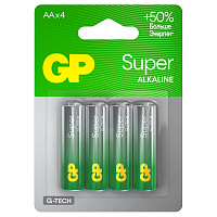 Батарейка GP Super G-Tech AA (LR6) 15A алкалиновая, BC4 фото Батарейка GP Super G-Tech AA (LR6) 15A алкалиновая, BC4