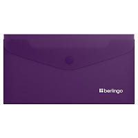 Папка-конверт на кнопке Berlingo "Soft Touch", C6, 200мкм, софт-тач, фиолетовая фото Папка-конверт на кнопке Berlingo "Soft Touch", C6, 200мкм, софт-тач, фиолетовая