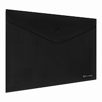 Папка-конверт с кнопкой BRAUBERG "SUPER", А4, матовая непрозрачная, черная, ПРОЧНАЯ 0,2 мм, 272879 фото Папка-конверт с кнопкой BRAUBERG "SUPER", А4, матовая непрозрачная, черная, ПРОЧНАЯ 0,2 мм, 272879