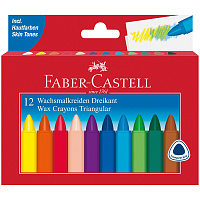 Мелки восковые Faber-Castell, 12цв., трехгранные, картон. упаковка фото Мелки восковые Faber-Castell, 12цв., трехгранные, картон. упаковка