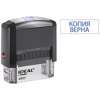 Штамп стандартный "КОПИЯ ВЕРНА" В РАМКЕ, оттиск 38х14 мм, синий, TRODAT IDEAL 4911 DB-3.45, 161491 фото Штамп стандартный "КОПИЯ ВЕРНА" В РАМКЕ, оттиск 38х14 мм, синий, TRODAT IDEAL 4911 DB-3.45, 161491