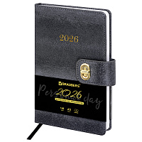 Ежедневник датированный 2026 А5 138х213 мм, BRAUBERG "Elegant", под кожу, застежка, черный, 117368 фото Ежедневник датированный 2026 А5 138х213 мм, BRAUBERG "Elegant", под кожу, застежка, черный, 117368