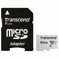 Карта памяти 64 ГБ micro SDXC Transcend TS64GUSD300S-A Class 10 UHS-I