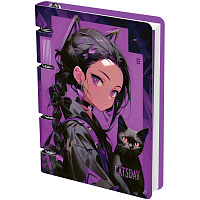 Тетрадь на кольцах А5, 100л., MESHU "Catsday", картон, матовая ламинация, тиснение фольгой фото Тетрадь на кольцах А5, 100л., MESHU "Catsday", картон, матовая ламинация, тиснение фольгой