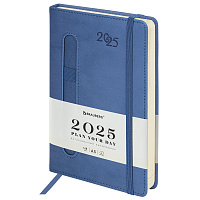 Ежедневник датированный 2025 А5 138x213 мм, BRAUBERG "Optimal", под кожу, резинка-фиксатор, держатель для ручки, синий, 115891 фото Ежедневник датированный 2025 А5 138x213 мм, BRAUBERG "Optimal", под кожу, резинка-фиксатор, держатель для ручки, синий, 115891
