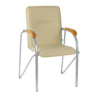 Стул Helmi HL-F03 "Самба", каркас металл алюм., экокожа, бежевый, бук BOX1 фото Стул Helmi HL-F03 "Самба", каркас металл алюм., экокожа, бежевый, бук BOX1