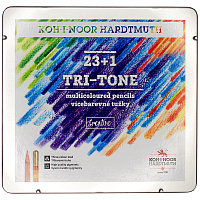 Карандаши цветные Koh-I-Noor Tri-tone 23 цвета круглые с карандашом-блендером фото Карандаши цветные Koh-I-Noor Tri-tone 23 цвета круглые с карандашом-блендером