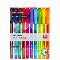 Ручки гелевые BRAUBERG "Extra Glide Gel", НАБОР 10 ЦВЕТОВ, трехгранные, игольчатый наконечник 0,7 мм, линия 0,5 мм, 144079 фото Ручки гелевые BRAUBERG "Extra Glide Gel", НАБОР 10 ЦВЕТОВ, трехгранные, игольчатый наконечник 0,7 мм, линия 0,5 мм, 144079