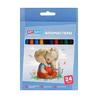 Фломастеры ArtSpace "Рисунки. Lovely animals", 24цв., смываемые, картон, европодвес фото Фломастеры ArtSpace "Рисунки. Lovely animals", 24цв., смываемые, картон, европодвес