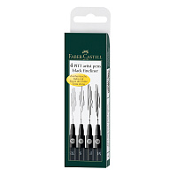 Набор капиллярных ручек Faber-Castell "Pitt Artist Pen" черные, 4шт., 0,1/0,3/0,5/0,7мм, пласт. уп., европодвес фото Набор капиллярных ручек Faber-Castell "Pitt Artist Pen" черные, 4шт., 0,1/0,3/0,5/0,7мм, пласт. уп., европодвес