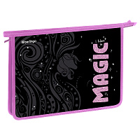 Папка для тетрадей 1 отделение, А4 Berlingo "Purple Magic", 340*245*40 мм, пластик, на молнии фото Папка для тетрадей 1 отделение, А4 Berlingo "Purple Magic", 340*245*40 мм, пластик, на молнии