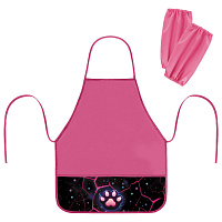 Фартук с нарукавниками для уроков труда BRAUBERG, 3 кармана, 46x54 см, "Pink lava", 273641