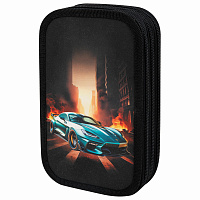 Пенал ЮНЛАНДИЯ, 3 отделения, картон с эффектом soft-touch, 19х11 см, "Fire car", 272267 фото Пенал ЮНЛАНДИЯ, 3 отделения, картон с эффектом soft-touch, 19х11 см, "Fire car", 272267