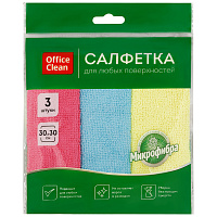 Салфетки для уборки OfficeClean "Стандарт", 3шт., микрофибра, 30*30см, европодвес фото Салфетки для уборки OfficeClean "Стандарт", 3шт., микрофибра, 30*30см, европодвес