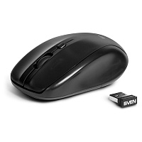Мышь беспроводная SVEN RX-305W, 3 кнопки +1 колесо-кнопка, оптическая, черная, SV-03200305W фото Мышь беспроводная SVEN RX-305W, 3 кнопки +1 колесо-кнопка, оптическая, черная, SV-03200305W