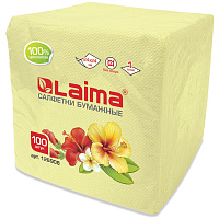 Салфетки бумажные 100 штук, 24х24 см, LAIMA, жёлтые (пастельный цвет), 100% целлюлоза, 126908 фото Салфетки бумажные 100 штук, 24х24 см, LAIMA, жёлтые (пастельный цвет), 100% целлюлоза, 126908