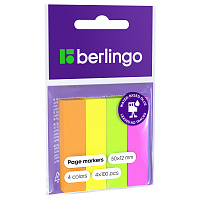 Флажки-закладки Berlingo, 12*50мм, 100л*4 неоновых цвета фото Флажки-закладки Berlingo, 12*50мм, 100л*4 неоновых цвета