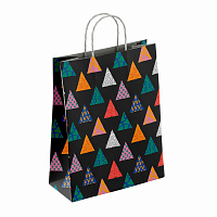 Крафт-пакет бумажный "Геометрия" 22х12х25 см, с кручеными ручками, плотность 100 г/м2, белый, 112290 фото Крафт-пакет бумажный "Геометрия" 22х12х25 см, с кручеными ручками, плотность 100 г/м2, белый, 112290