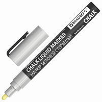 Маркер меловой CHALK LIQUID MARKER, СЕРЕБРИСТЫЙ, 3 мм, стираемый, BRAUBERG "CHALK", 152593 фото Маркер меловой CHALK LIQUID MARKER, СЕРЕБРИСТЫЙ, 3 мм, стираемый, BRAUBERG "CHALK", 152593