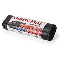 Мешки для мусора 60 л, черные, в рулоне 20 шт., ПНД 12 мкм, 60х70 см, ОФИСМАГ стандарт, 601383 фото Мешки для мусора 60 л, черные, в рулоне 20 шт., ПНД 12 мкм, 60х70 см, ОФИСМАГ стандарт, 601383