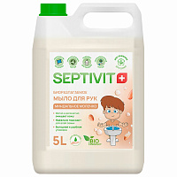 Мыло жидкое гипоаллергенное 5 л, SEPTIVIT "Миндальное молочко", биоразлагаемое фото Мыло жидкое гипоаллергенное 5 л, SEPTIVIT "Миндальное молочко", биоразлагаемое