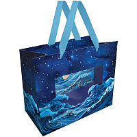 Пакет подарочный 23*18*10см MESHU "Moon sky", фольга, матовая ламинация фото Пакет подарочный 23*18*10см MESHU "Moon sky", фольга, матовая ламинация