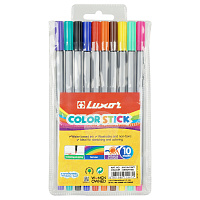 Фломастеры Luxor "Color Stick", 10цв., смываемые, ПВХ, европодвес фото Фломастеры Luxor "Color Stick", 10цв., смываемые, ПВХ, европодвес