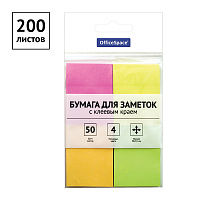 Самоклеящийся блок OfficeSpace 38*51мм, 200л., 4 неоновых цвета фото Самоклеящийся блок OfficeSpace 38*51мм, 200л., 4 неоновых цвета