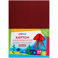 Картон цветной А4, ArtSpace, 10л., тонированный, красный, 180г/м2 фото Картон цветной А4, ArtSpace, 10л., тонированный, красный, 180г/м2