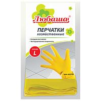 Перчатки МНОГОРАЗОВЫЕ латексные ЛЮБАША "ЭКОНОМ", хлопчатобумажное напыление, размер L (большой), желтые, вес 32 г, 603785 фото Перчатки МНОГОРАЗОВЫЕ латексные ЛЮБАША "ЭКОНОМ", хлопчатобумажное напыление, размер L (большой), желтые, вес 32 г, 603785