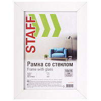 Рамка 10х15 см белая STAFF "Grand", багет 18 мм, стекло, МДФ, 391208 фото Рамка 10х15 см белая STAFF "Grand", багет 18 мм, стекло, МДФ, 391208