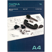 Папка для черчения А4, 10л., BG, с вертикальной рамкой, 160г/м2 фото Папка для черчения А4, 10л., BG, с вертикальной рамкой, 160г/м2
