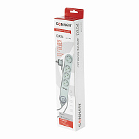Сетевой фильтр SONNEN DX04, 4 розетки, 2 USB-порта, с заземлением, 10 А, 1,5 м, графит, 513493 фото Сетевой фильтр SONNEN DX04, 4 розетки, 2 USB-порта, с заземлением, 10 А, 1,5 м, графит, 513493